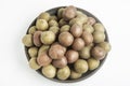 Top View Of Baby Potatoes In A Ceramic Bowl Royalty Free Stock Photo