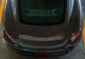 Top view of Back window of a car Porsche sports car parked in the parking lot