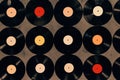 top view of background made from vinyl records Royalty Free Stock Photo