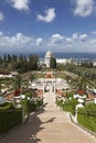 Top view of the Bahai Garden and Haifa,