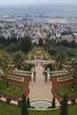 Top view of the Bahai Gardens in Haifa, Israel. Royalty Free Stock Photo