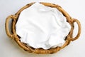 Top view on bakery basket with napkin Royalty Free Stock Photo