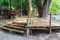 Top view, bamboo flooring stairs, photo for background