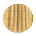 Top view of bamboo food placemat isolated on white background, Suitable for Mockup creative graphic design Royalty Free Stock Photo