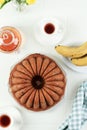 Top View Banana Bundt Cake