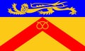 Top view of Banner of arms of Staffordshire council, UK . County of united kingdom of great Britain, England. no flagpole. Plane