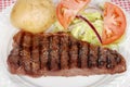 Top view barbecue strip loin steak