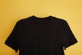 View of basic black t-shirt