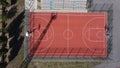 Top view of the basketball field. Shooting from a drone Royalty Free Stock Photo