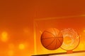 Top view basketball hoop on 3d illustrations