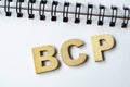 Top view of BCP representing Business Continuity Plan. Royalty Free Stock Photo
