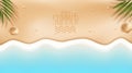 top view beach background with umbrellas,balls,swim ring. Vector illustration Royalty Free Stock Photo