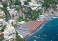 Top view of the the beach of Positano Royalty Free Stock Photo