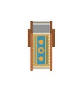 Top view beach sunbed isolated icon