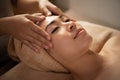 Top view of a Beautiful Asian Female having Spa Treatment Royalty Free Stock Photo