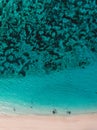 Top view of beautiful beach with turquoise sea water. Aerial drone shot Royalty Free Stock Photo