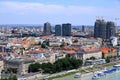 Top view on the beautiful old buildings in the old town of Bratislava city. Slovakia Royalty Free Stock Photo