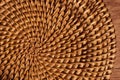 Top view of the beautiful pattern and texture of natural brown rattan furniture. Natural organic design. Close-up shot of traditio Royalty Free Stock Photo