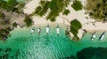 Top view of Beautiful sandy beach. Royalty Free Stock Photo