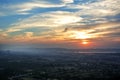 Top view Beautiful sunset in Mandalay from Mandalay Hill, Myanmar Burma