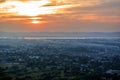 Top view Beautiful sunset in Mandalay from Mandalay Hill, Myanmar Burma