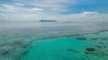 Seascape with tropical islands. Semporna, Sabah, Malaysia. Royalty Free Stock Photo