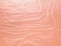 Top view of bedding sheets crease, pink gold wrinkled Fabric Texture