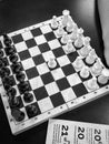 Top view of the beginning of a chess game Royalty Free Stock Photo