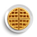 Top view of belgian waffle Royalty Free Stock Photo