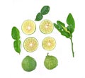 Top view of Bergamot fruit isolated on the white background. Royalty Free Stock Photo