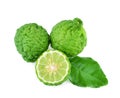 Top view of Bergamot fruit isolated on the white background Royalty Free Stock Photo