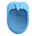 Top view bidet icon, cartoon style