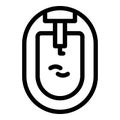 Top view bidet icon, outline style