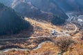 Top view of the big Almaty gorge and the bear gorge from the visit center ayusai