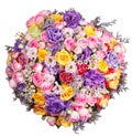 Top view of big bunch of flowers isolated Royalty Free Stock Photo