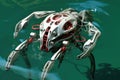 top view of a biohybrid robot swimming in water