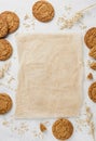 top view biscuits copy space baking paper. High quality photo