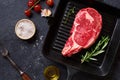 Top view Black Angus prime beef rib eye steak Royalty Free Stock Photo