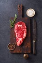 Top view Black Angus prime beef rib eye steak Royalty Free Stock Photo