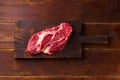 Top view Black Angus prime beef rib eye steak Royalty Free Stock Photo