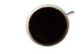 Top view Black coffee in white cup isolated on white background. Save with clipping path Royalty Free Stock Photo