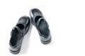 Top view of Black girl student shoes isolated on white background Royalty Free Stock Photo