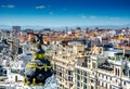 Top view and black and golden angel in Madrid, Spain in May 2014