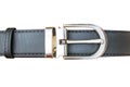 Top view black leather belt isolated on white background with clipping path Royalty Free Stock Photo