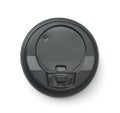 Top view of black plastic disposable coffee cap Royalty Free Stock Photo