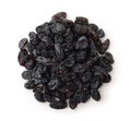 Top view of black raisins Royalty Free Stock Photo