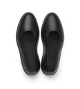 Top view of black rubber overshoe waterproof galoshes Royalty Free Stock Photo