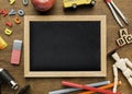 Top view blackboard with letters apple. High quality and resolution beautiful photo concept