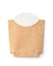 Blank folded brown paper french fries packaging