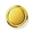 Top view of blank golden jar lid Royalty Free Stock Photo